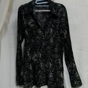 Gray & black LS shirt